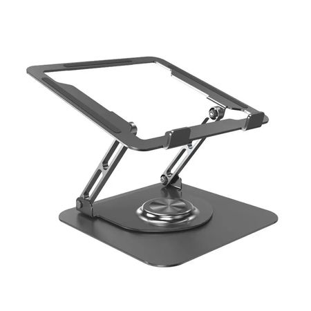 Soporte S&T Para Laptop Corporativos for Business  Aluminio Giro 360°/plegable HF147 Dark Grey