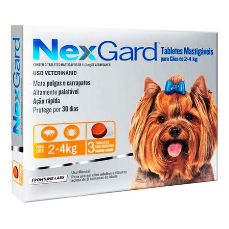 Antipulgas Masticable para Perros Nexgard 2-4kg 3 Tabletas
