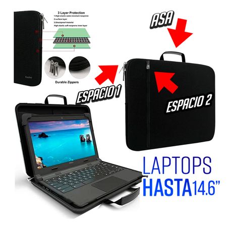 Funda para Laptop 14.6 Maleta con ASA - Negro