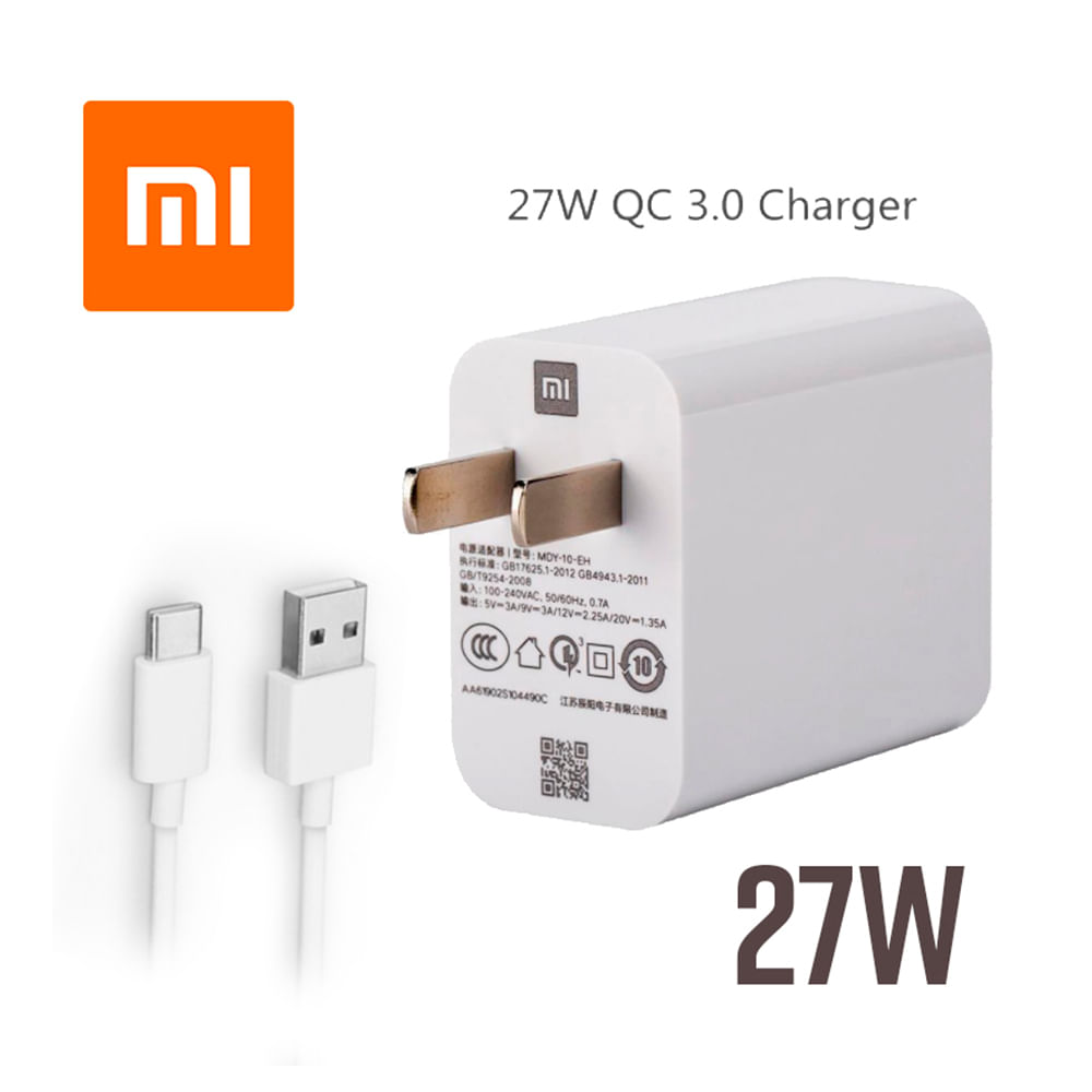 Cargador Carga Rápida Turbo 33W Cable Tipo-C Redmi Note 9 pro