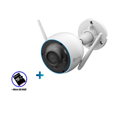 Cámara Seguridad Wifi Inalámbrica EZVIZ Exterior H3 2K 3MP + SD 64GB