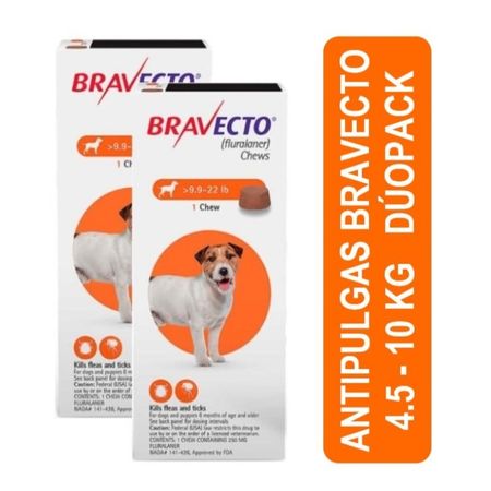 Antipulgas para Perros Bravecto 250 mg 4.5 - 10 Kg Dúopack