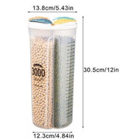 Dispensador de Cereales Caja De Almacenamiento 4 Rejillas 3000ml