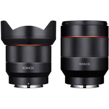 Kit de lentes Rokinon AF 14 mm f/2.8 y 50 mm f/1.4 FE para Sony E Kit de Lentes para Lenses Kit para Sony E Rokinon AF 14mm F / 2.8 y 50 mm F / 1.4 FE