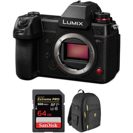 Cámara sin espejo Panasonic Lumix S1H con kit de accesorios