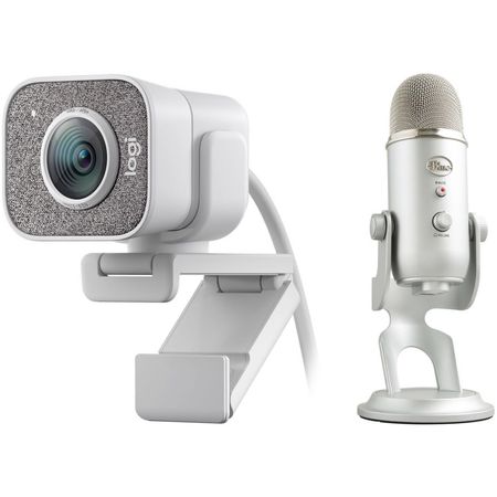 Kit de transmisión de video con micrófono USB Logitech StreamCam y Blue Yeti Logitech Streamcam y Blue Yeti USB Micrófono Kit de transmisión de video