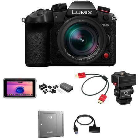 Panasonic Lumix GH6 Cámara sin espejo con lente de 12-60 mm Kit de video sin procesar Cámara sin espejo Panasonic Lumix GH6 con kit de video Raw de lente de 12-60 mm