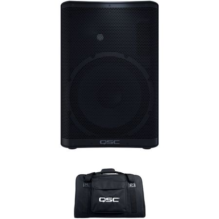 Altavoz autoamplificado compacto QSC CP12 con kit de bolsa QSC CP12 TOLDADOR COMPACTO CON EL EL KIT