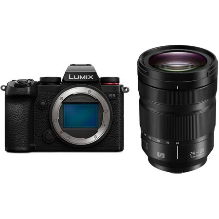 Cámara sin espejo Panasonic Lumix S5 con lente de 24-105 mm f/4