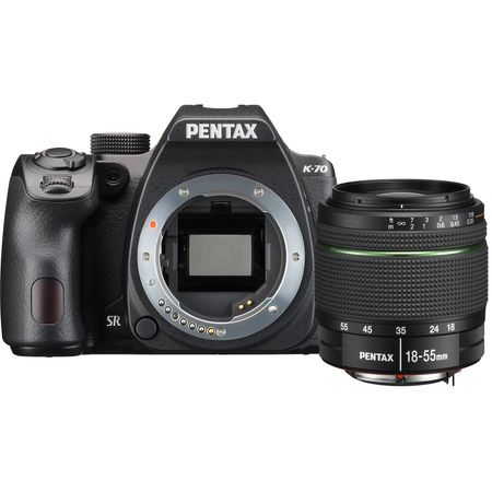 Cámara Pentax K-70 DSLR con lente de 18-55 mm (negra) Cámara DSLR Pentax K-70 con lente de 18-55 mm (negro)