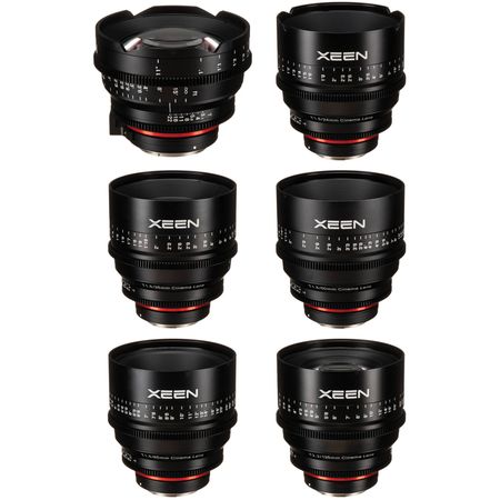 Paquete de lentes Rokinon Xeen 14, 24, 35, 50, 85, 135 mm Cine 6 (Canon EF) Rokinon Xeen 14, 24, 35, 50, 85, 135 mm de cine 6 lente (Canon EF)