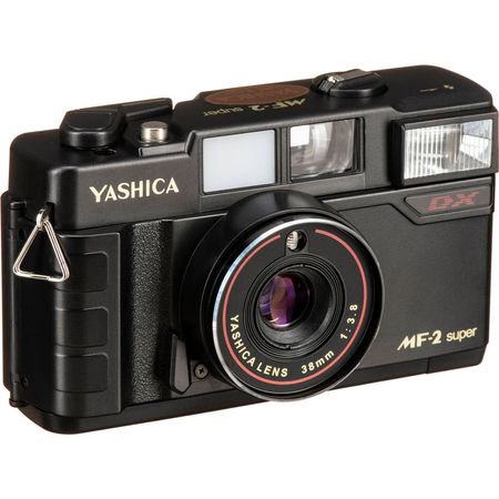 Cámara Yashica MF-2 Super DX de 35 mm con estuche (negro) Yashica MF-2 Super DX 35 mm cámara con estuche (negro)