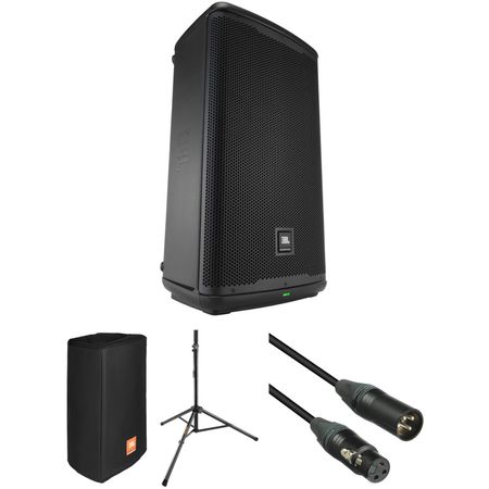 Kit de altavoces autoamplificados JBL EON712 con cubierta, soporte y cable Kit de altavoces alimentado con JBL EON712 con cubierta, soporte y cable