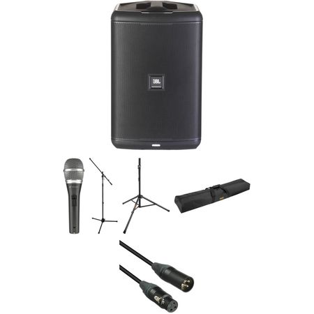 JBL Portable EON ONE Compact PA Singer/Songwriter Kit con micrófono y soportes JBL Portable Eon One Compact PA Singer/Songwriter Kit con micrófono y stands