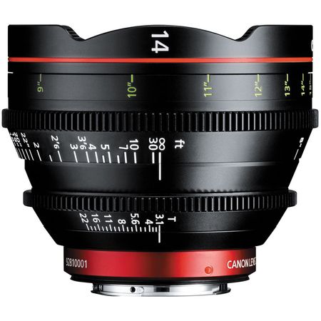 Lente principal de cine Canon CN-E 14 mm T3.1 LF (montura EF) Canon CN-E 14 mm T3.1 L F Cinema Prime Lens (MONTE EF)