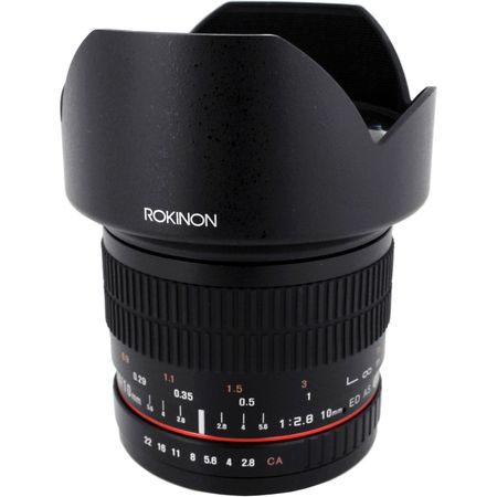 Lente Rokinon 10mm f/2.8 ED AS NCS CS para montura Canon EF Rokinon 10 mm f/2.8 ed como lente CS NCS para montura Canon EF