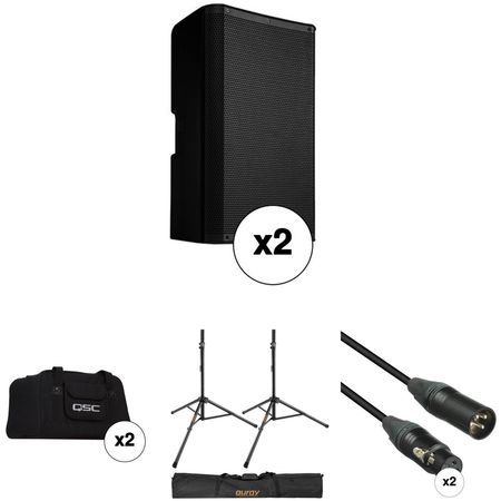 QSC K10.2 K.2 Series Par de altavoces autoamplificados de 10" y 2000 W con kit de accesorios... QSC K10.2 K.2 Serie 10 