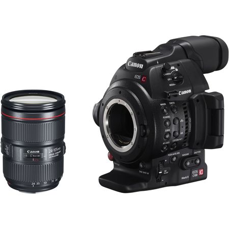 Canon EOS C100 Mark II con Dual Pixel CMOS AF y EF 24-105 mm f/4L IS II USM Kit de lentes de zoom Canon EOS C100 Mark II con doble píxel CMOS AF y EF 24-105 mm f/4L IS II Kit de lente zoom USM