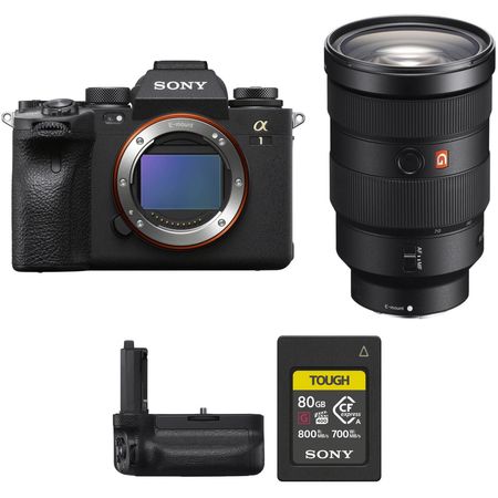 Cámara sin espejo Sony a1 con lente de 24-70 mm f/2.8 y kit de empuñadura vertical Cámara sin espejo Sony A1 con lente y kit de agarre vertical de 24-70 mm f/2.8