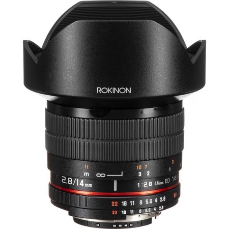 Lente Rokinon 14mm f/2.8 IF ED UMC para Nikon con Chip AE Rokinon 14 mm f/2.8 si la lente ed umc para nikon con chip ae