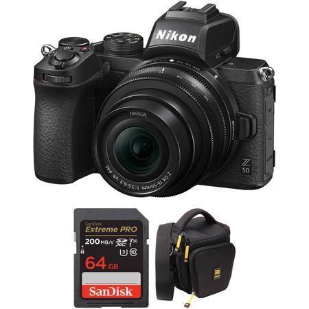 Cámara sin espejo Nikon Z50 con lente de 16-50 mm y kit de accesorios Cámara sin espejo Nikon Z50 con lente y accesorios de 16-50 mm Kit