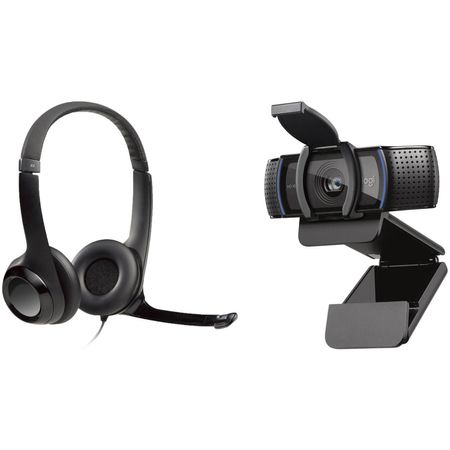 Cámara web Logitech C920s HD Pro con kit de auriculares USB H390 Logitech C920S HD Pro Webcam con auriculares USB Kit H390