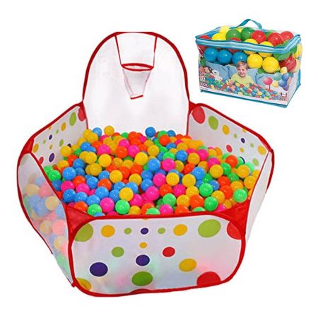 Piscina de pelotas con Aro 100 Pelotas Multicolor