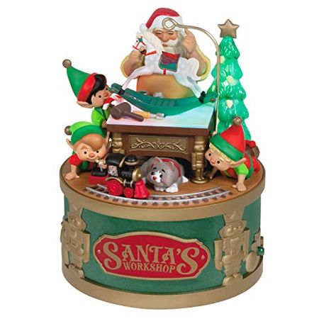 Adornos navideños colgantes Hallmark Keepsake 6499QGO2466 en Taller de Santa de Plástico