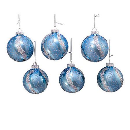 Adornos navideños colgantes Kurt S. Adler GG0870 en Plateado azul de Cristal Metal