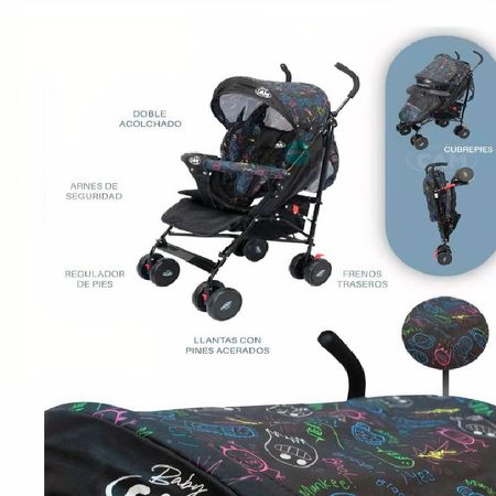 Coche Bastón de Bebe con Cubrepiés Varon Baby Cam