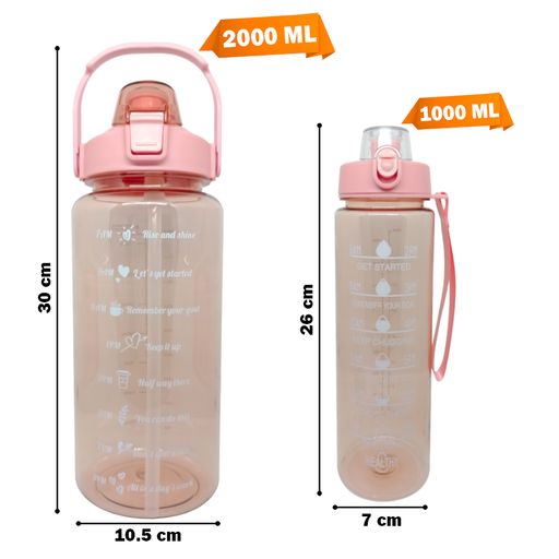 GENERICO Botella De Agua Motivacional 1000ml Botella 1 Litro