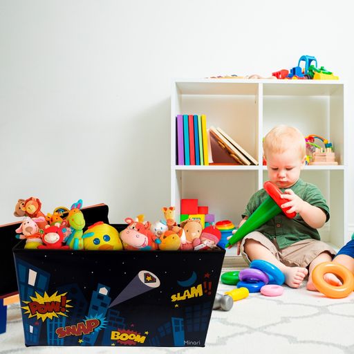 Caja Puff Organizador De Juguetes Para Niños