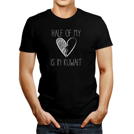 Polo De Hombre Idakoos Half Of My Heart Is In Kuwait 3 Negro S