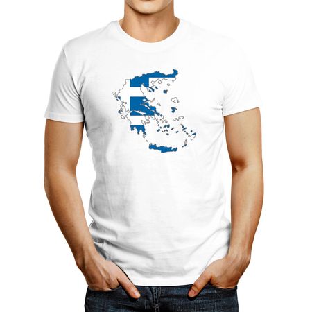 Polo De Hombre Idakoos Greece Country Map Color Simple Blanco S