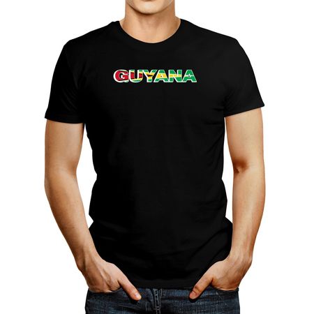 Polo De Hombre Idakoos Guyana Country Flag Negro XS