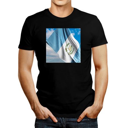 Polo De Hombre Idakoos Guatemala Flag 2 Negro XXXL