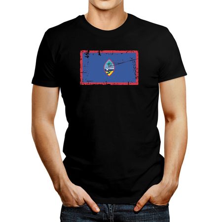 Polo De Hombre Idakoos Guam Vintage Flag Negro XS