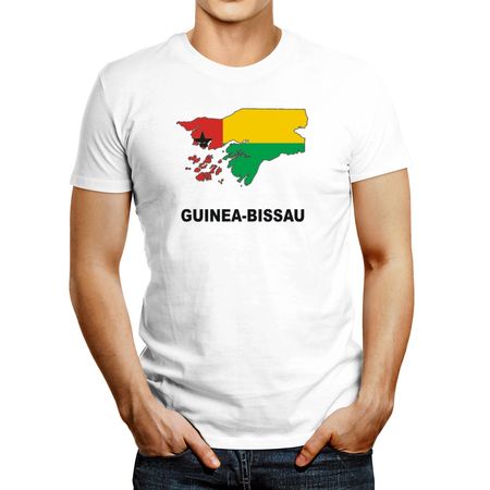 Polo De Hombre Idakoos Guineabissau Country Map Color Blanco XXL