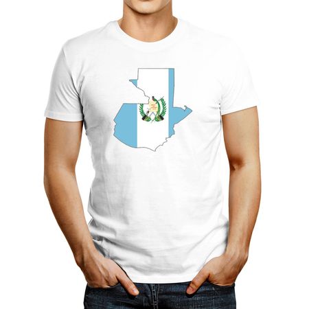 Polo De Hombre Idakoos Guatemala Country Map Color Simple Blanco L