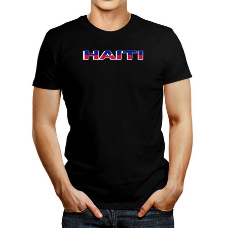 Polo De Hombre Idakoos Haiti Country Flag Negro XXXL