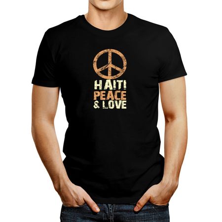 Polo De Hombre Idakoos Haiti Peace And Love Negro S