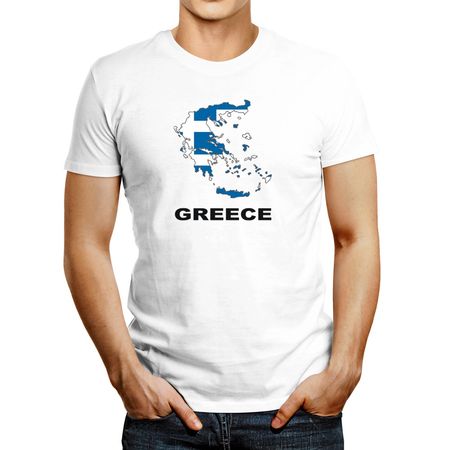 Polo De Hombre Idakoos Greece Country Map Color Blanco XS