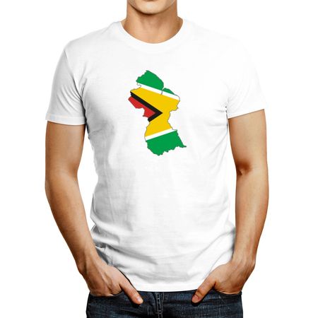 Polo De Hombre Idakoos Guyana Country Map Color Simple Blanco XS