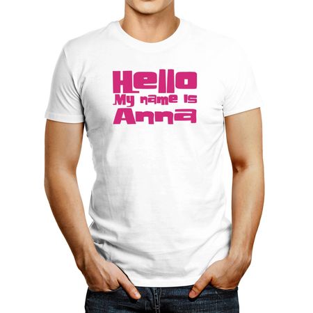 Polo de Hombre Idakoos Hello My Name Is Anna Blanco M