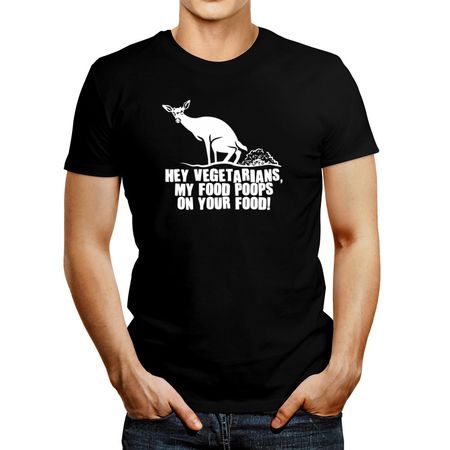 Polo de Hombre Idakoos Hey Vegetarians My Food Poops On Your Food! Negro XL