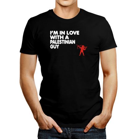 Polo de Hombre Idakoos I Am In Love With A Palestinian Guy Negro XXXL