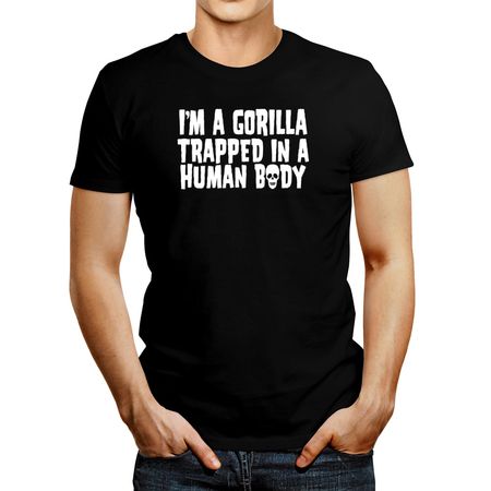 Polo de Hombre Idakoos I Am Gorilla Trapped In A Human Body Negro XL