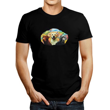 Polo de Hombre Idakoos Happy Labrador Retrievers Negro S