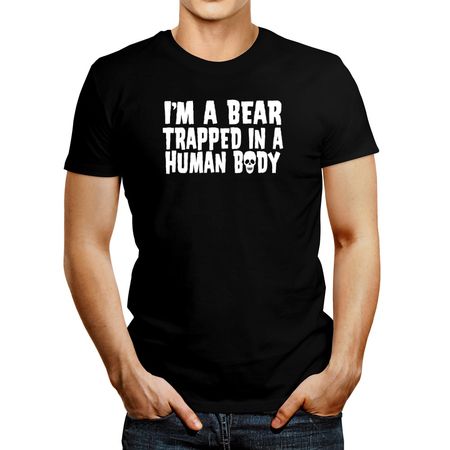 Polo de Hombre Idakoos I Am Bear Trapped In A Human Body Negro S