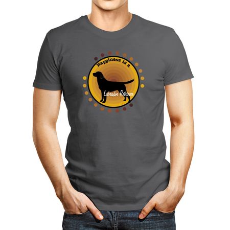 Polo de Hombre Idakoos Happiness Is Labrador Retriever Plateado M